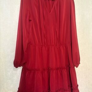 BTFBM Elegant Red Long-Sleeve X-Large Dress